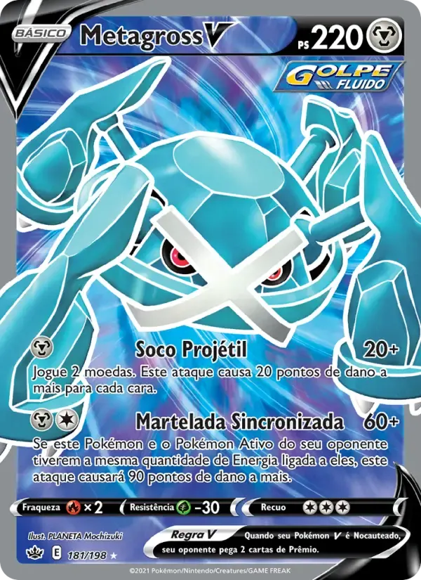 Metagross V — Reinado Arrepiante 181 Portuguese Pokémon card