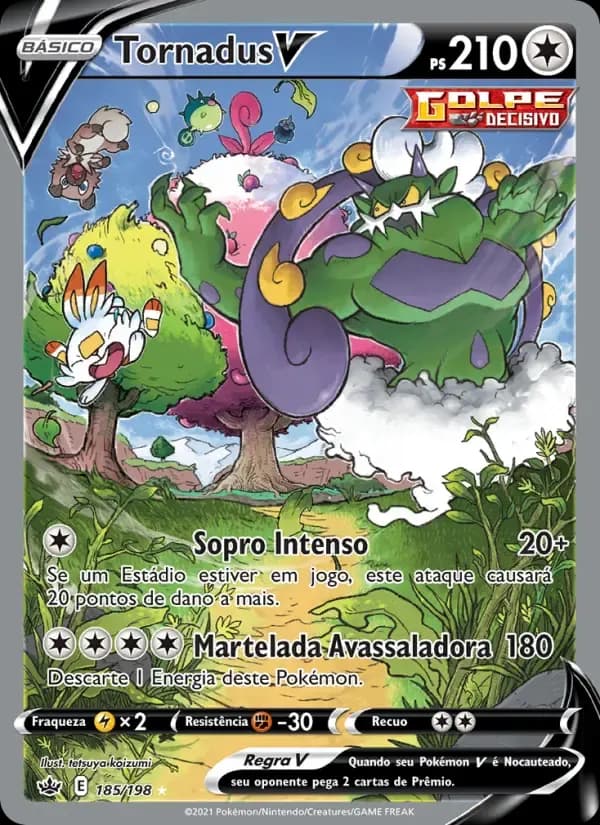 Tornadus V — Reinado Arrepiante 185 Portuguese Pokémon card