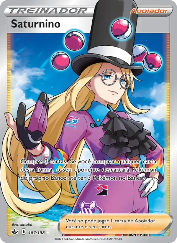 Saturnino — Reinado Arrepiante 187 Portuguese Pokémon card