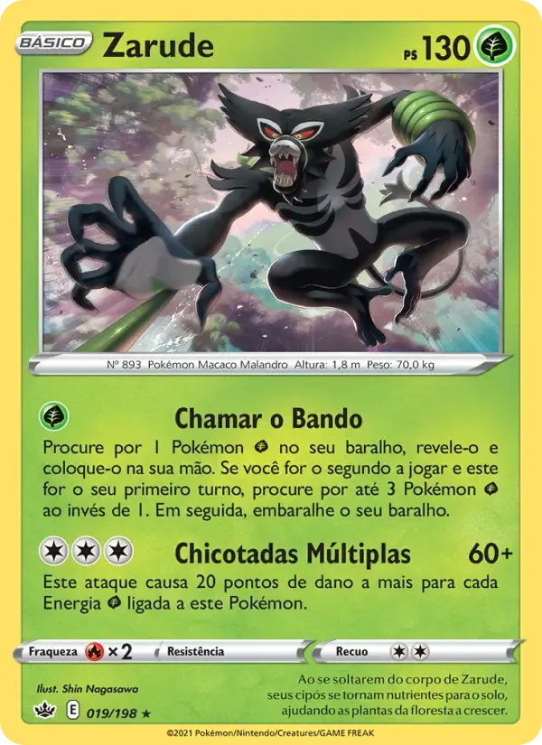 Zarude — Reinado Arrepiante 19 Portuguese Pokémon card