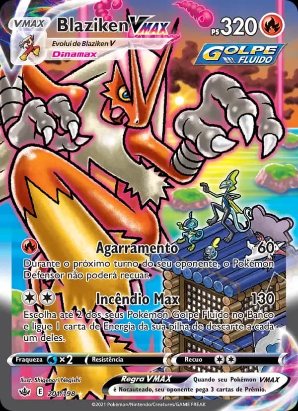 Blaziken VMAX — Reinado Arrepiante 201 Portuguese Pokémon card