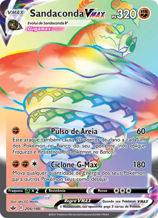 Sandaconda VMAX — Reinado Arrepiante 206 Portuguese Pokémon card