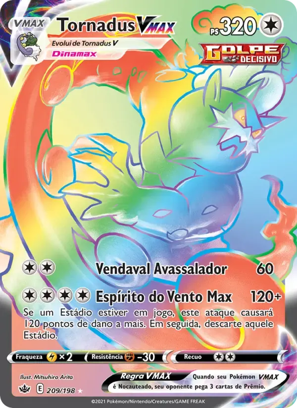 Tornadus VMAX — Reinado Arrepiante 209 Portuguese Pokémon card
