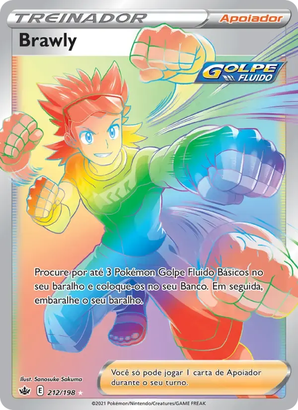 Brawly — Reinado Arrepiante 212 Portuguese Pokémon card