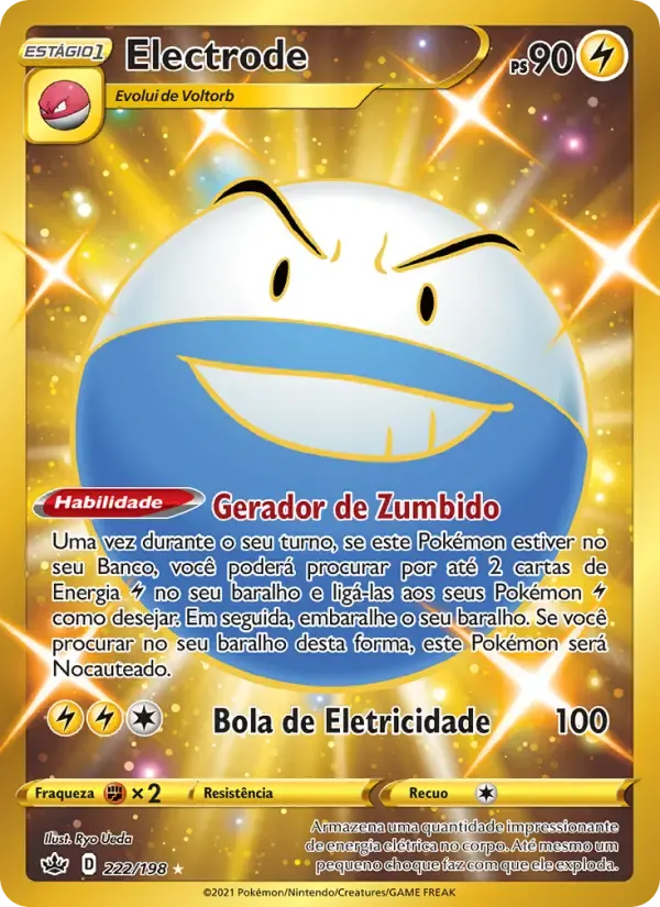 Electrode — Reinado Arrepiante 222 Portuguese Pokémon card