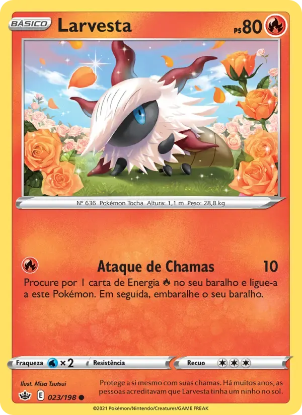 Larvesta — Reinado Arrepiante 23 Portuguese Pokémon card