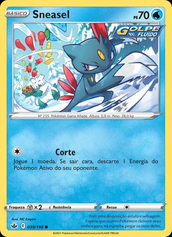 Sneasel — Reinado Arrepiante 30 Portuguese Pokémon card