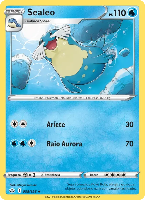 Sealeo — Reinado Arrepiante 38 Portuguese Pokémon card