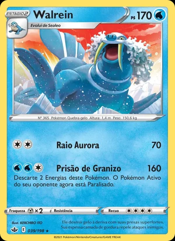 Walrein — Reinado Arrepiante 39 Portuguese Pokémon card