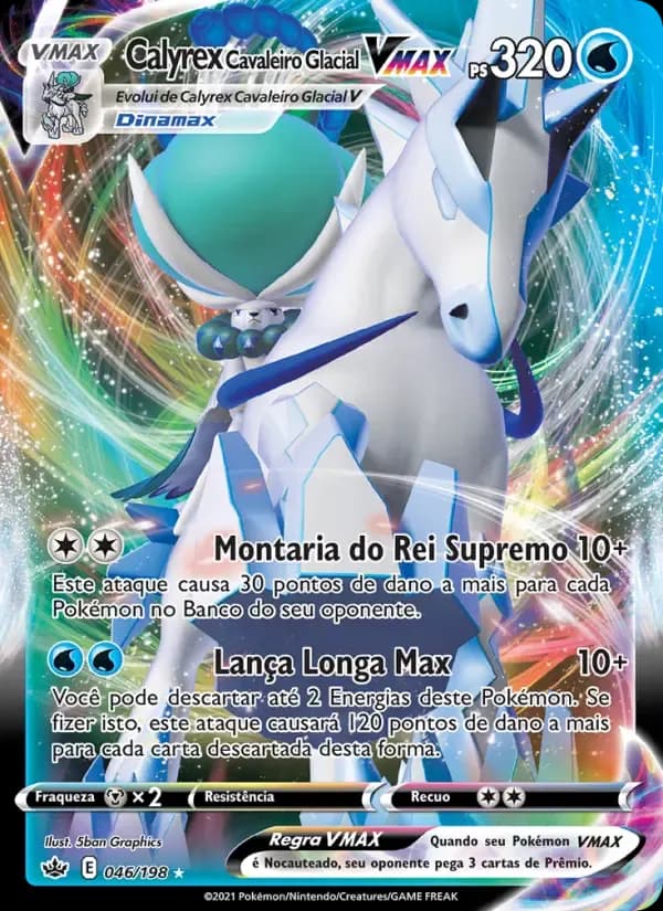 Calyrex Cavaleiro Glacial VMAX — Reinado Arrepiante 46 Portuguese Pokémon card