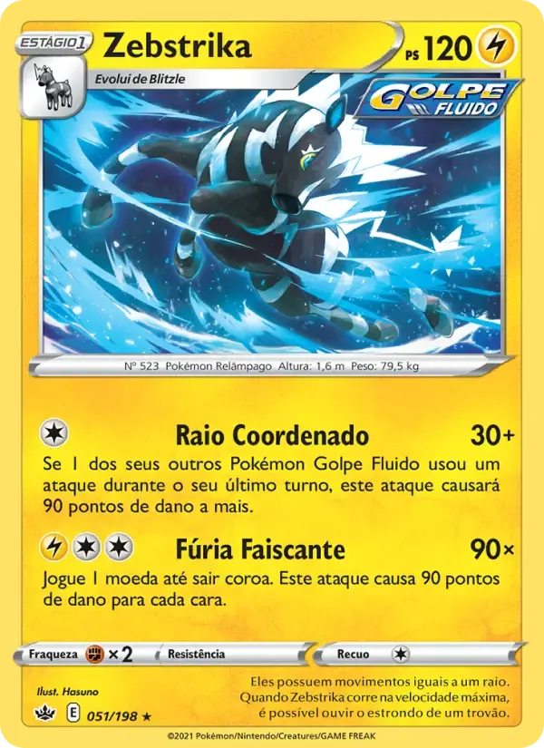 Zebstrika — Reinado Arrepiante 51 Portuguese Pokémon card