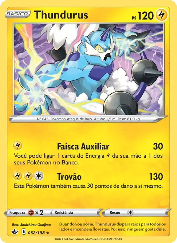 Thundurus — Reinado Arrepiante 52 Portuguese Pokémon card