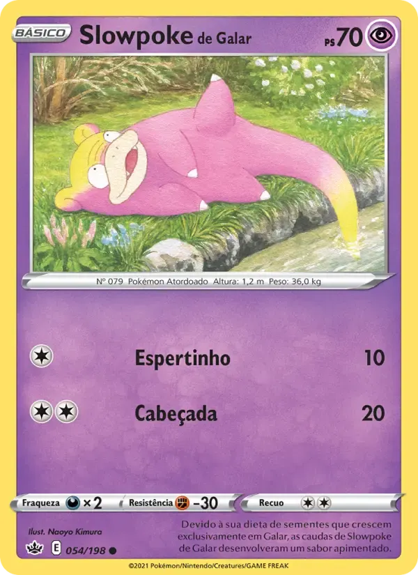 Slowpoke de Galar — Reinado Arrepiante 54 Portuguese Pokémon card