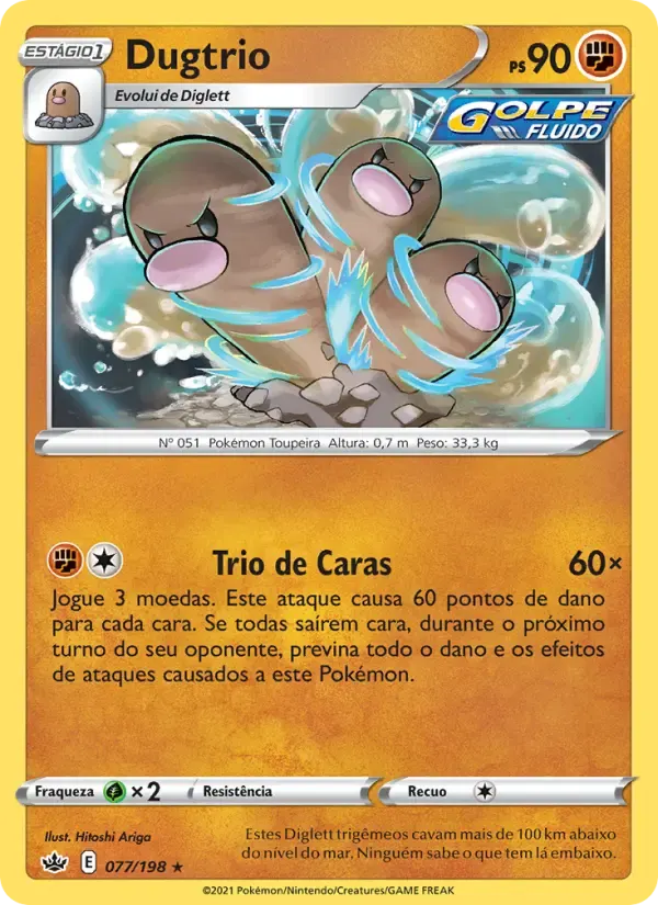 Dugtrio — Reinado Arrepiante 77 Portuguese Pokémon card