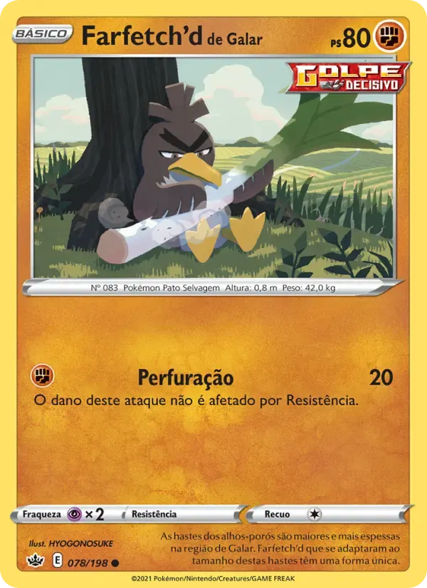 Farfetch'd de Galar — Reinado Arrepiante 78 Portuguese Pokémon card
