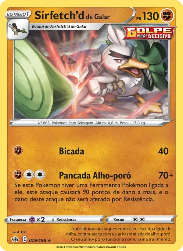 Sirfetch'd de Galar — Reinado Arrepiante 79 Portuguese Pokémon card