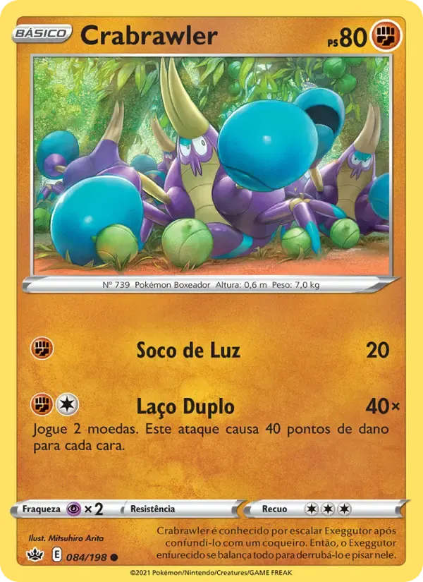 Crabrawler — Reinado Arrepiante 84 Portuguese Pokémon card