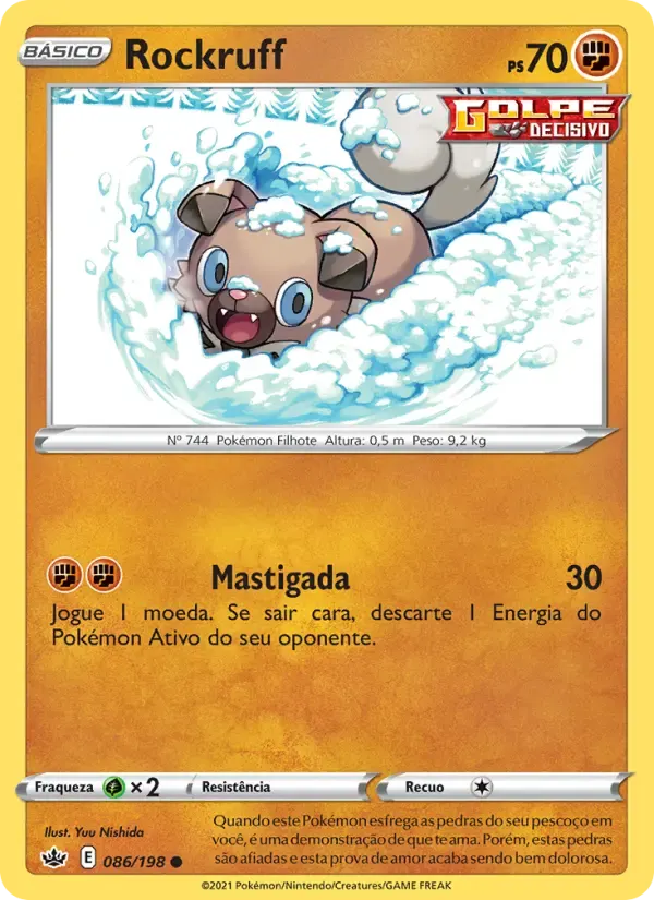 Rockruff — Reinado Arrepiante 86 Portuguese Pokémon card