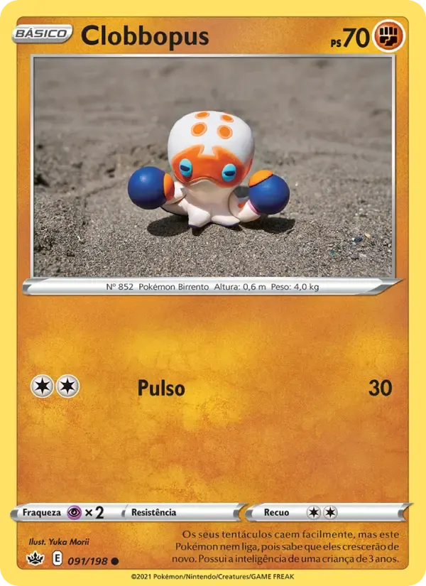 Clobbopus — Reinado Arrepiante 91 Portuguese Pokémon card