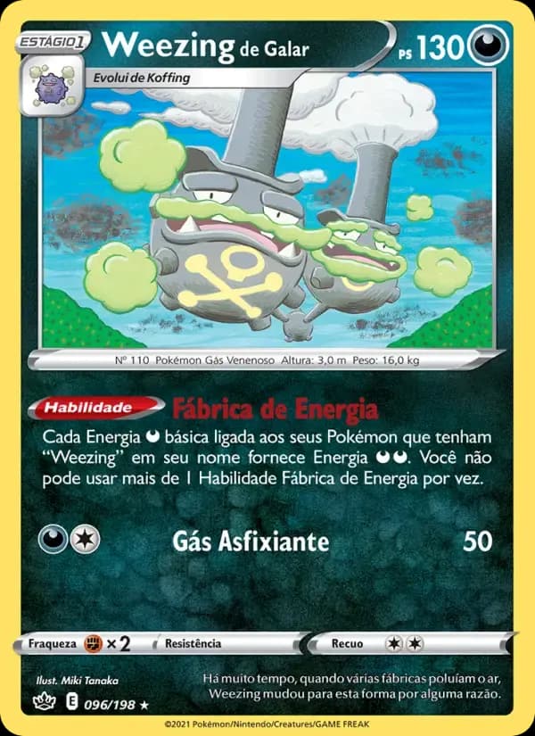 Weezing de Galar — Reinado Arrepiante 96 Portuguese Pokémon card