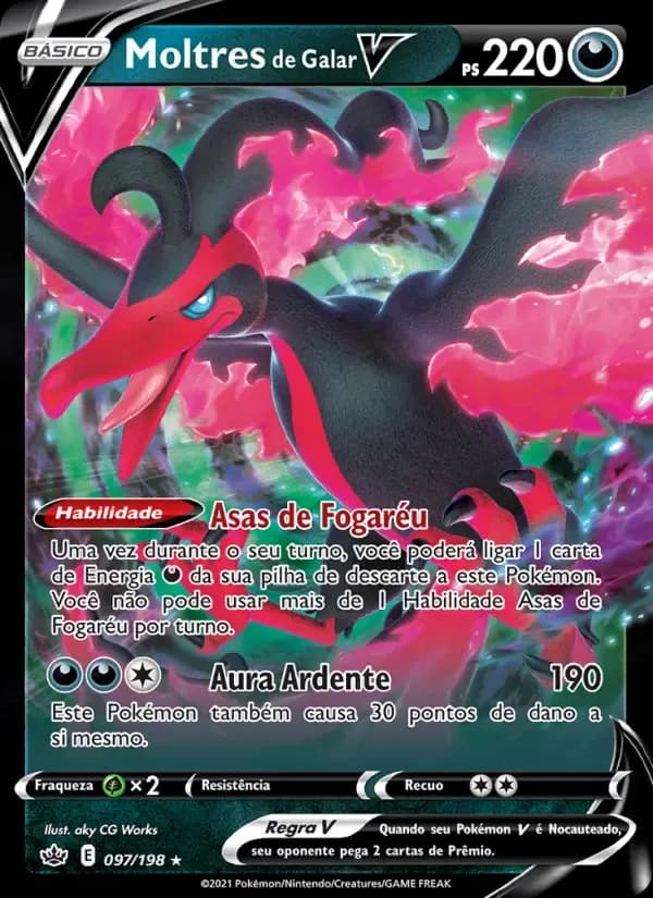 Moltres de Galar V — Reinado Arrepiante 97 Portuguese Pokémon card