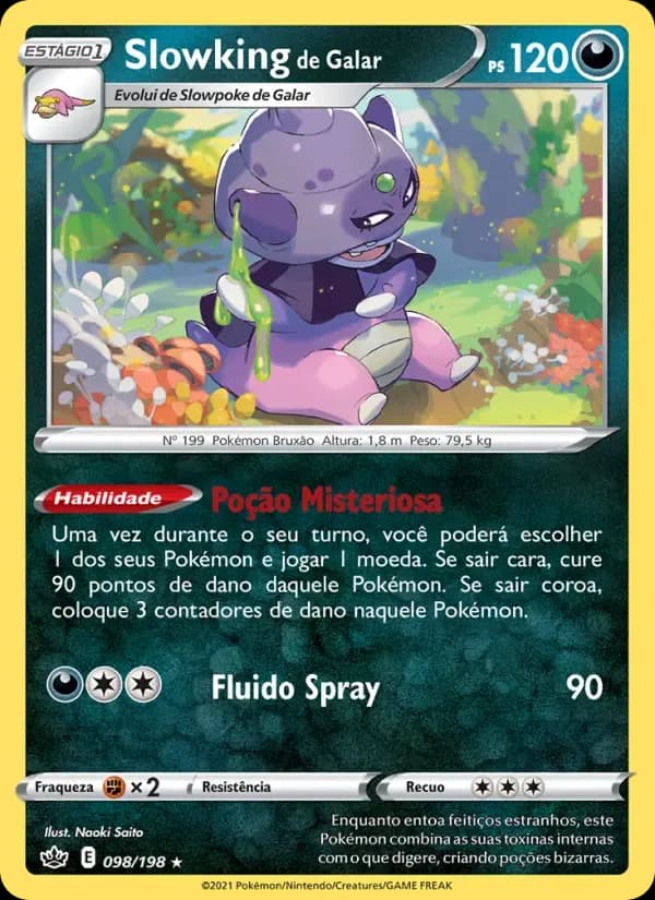 Slowking de Galar — Reinado Arrepiante 98 Portuguese Pokémon card