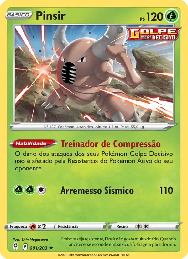 Pinsir — Céus em Evolução 1 Portuguese Pokémon card