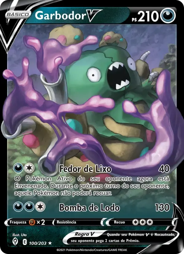 Garbodor V — Céus em Evolução 100 Portuguese Pokémon card