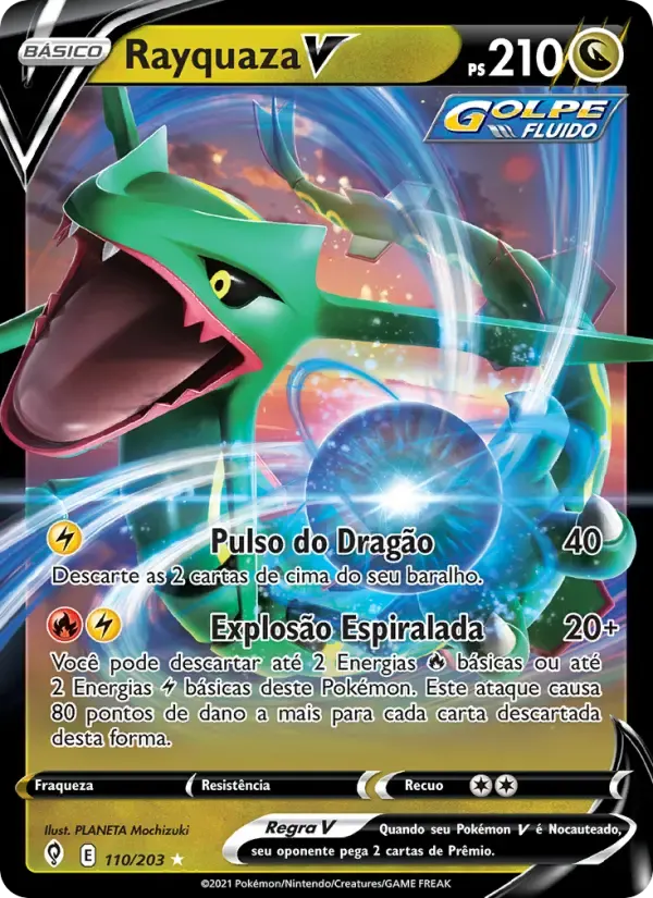 Rayquaza V — Céus em Evolução 110 Portuguese Pokémon card