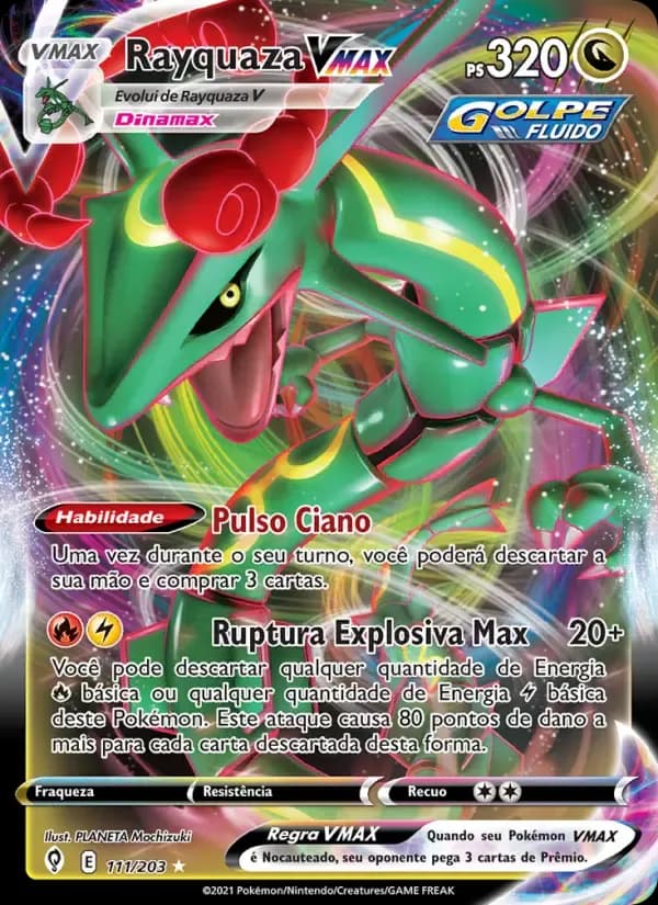 Rayquaza VMAX — Céus em Evolução 111 Portuguese Pokémon card