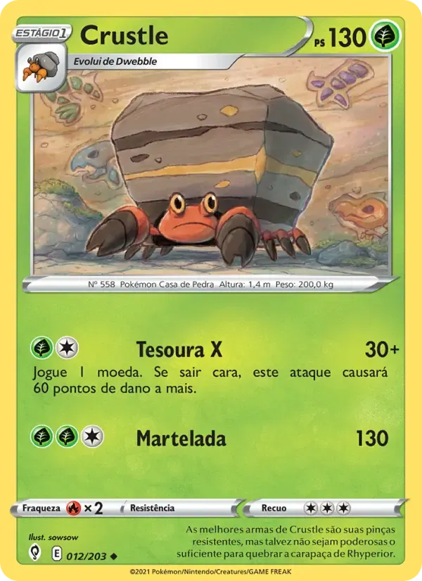 Crustle — Céus em Evolução 12 Portuguese Pokémon card