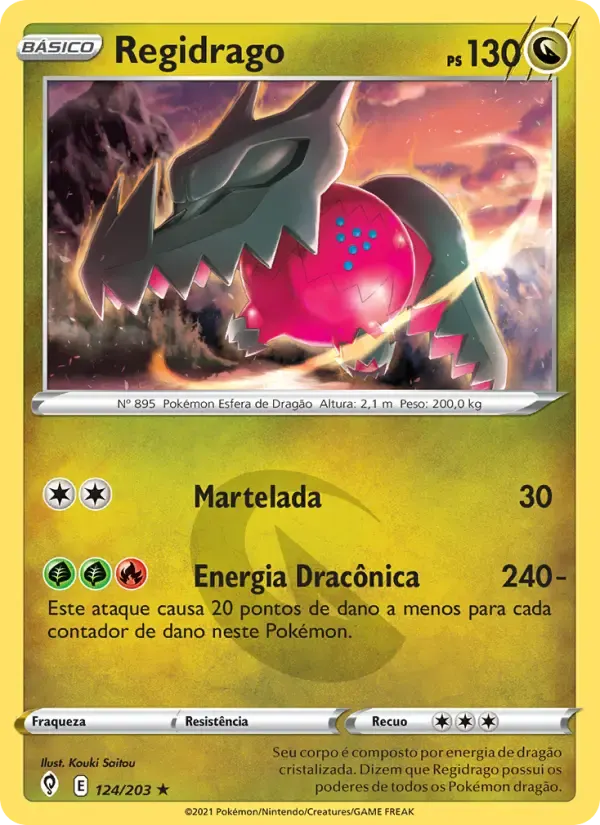 Regidrago — Céus em Evolução 124 Portuguese Pokémon card
