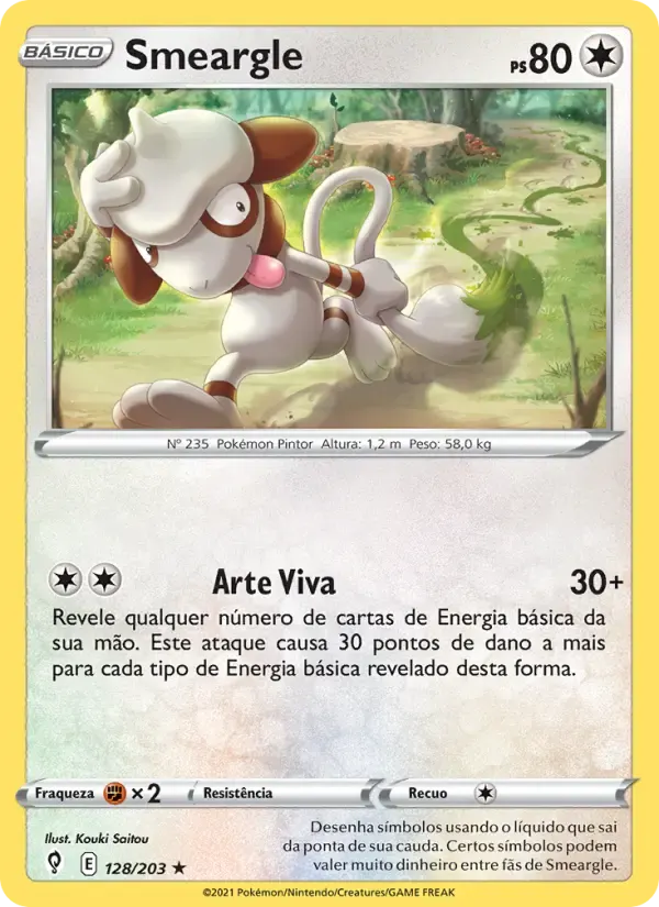 Smeargle — Céus em Evolução 128 Portuguese Pokémon card