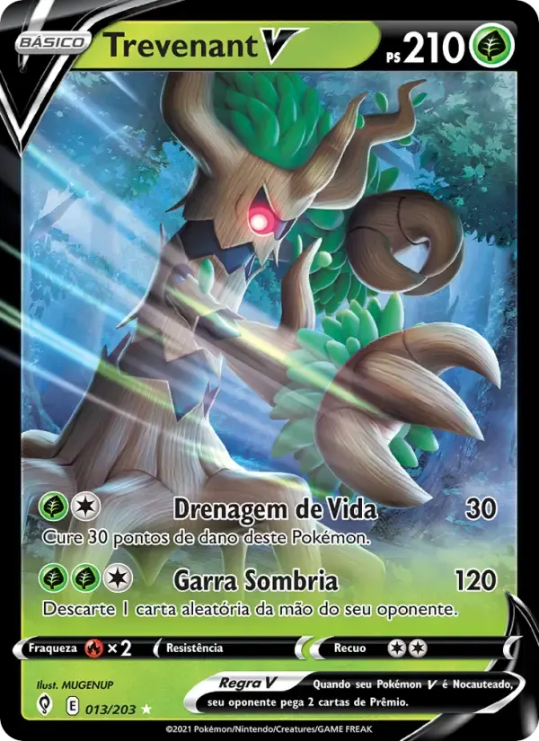 Trevenant V — Céus em Evolução 13 Portuguese Pokémon card