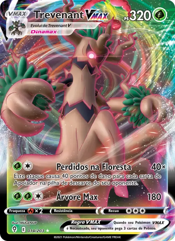 Trevenant VMAX — Céus em Evolução 14 Portuguese Pokémon card