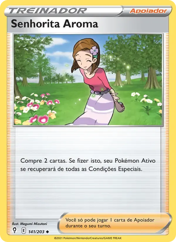 Senhorita Aroma — Céus em Evolução 141 Portuguese Pokémon card