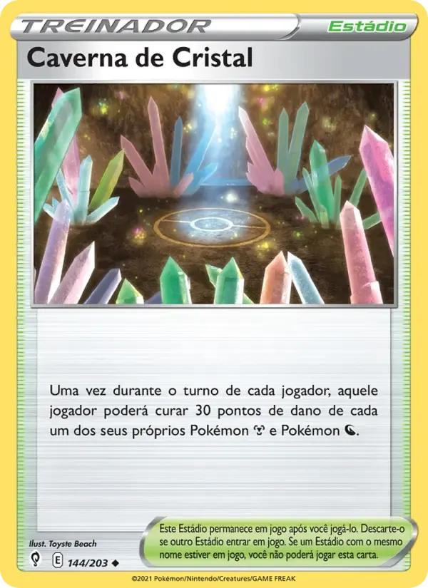 Caverna de Cristal — Céus em Evolução 144 Portuguese Pokémon card