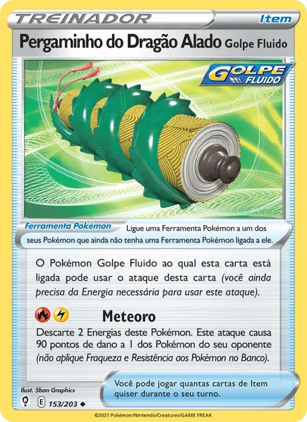 Pergaminho do Dragão Alado Golpe Fluido — Céus em Evolução 153 Portuguese Pokémon card