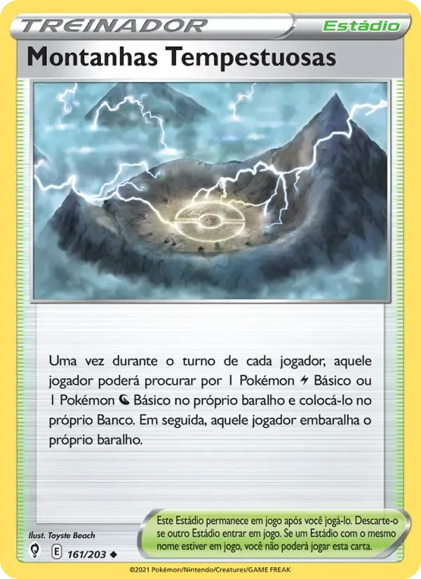 Montanhas Tempestuosas — Céus em Evolução 161 Portuguese Pokémon card