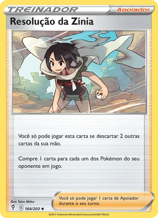 Resolução da Zínia — Céus em Evolução 164 Portuguese Pokémon card