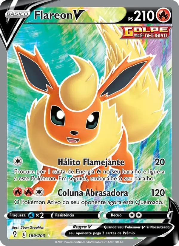 Flareon V — Céus em Evolução 169 Portuguese Pokémon card