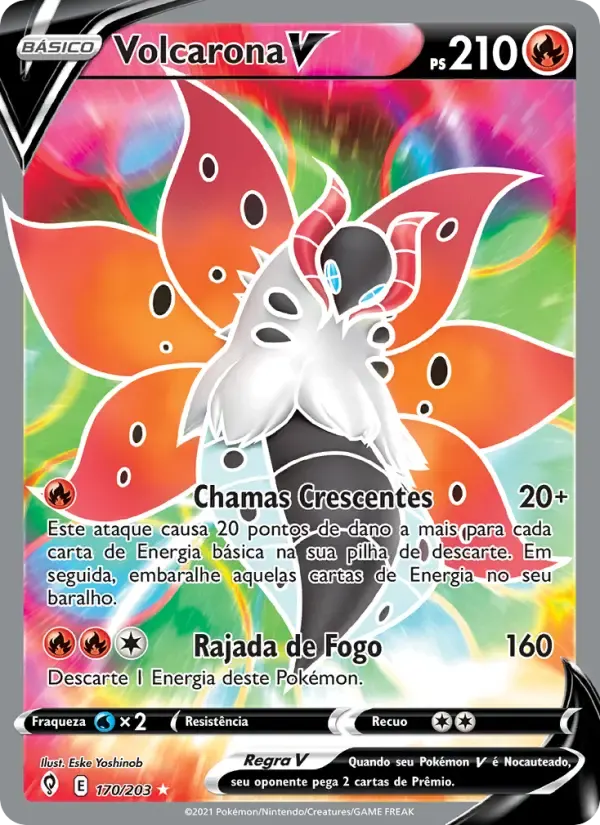 Volcarona V — Céus em Evolução 170 Portuguese Pokémon card
