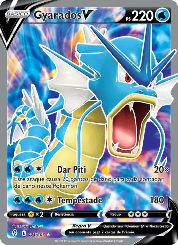 Gyarados V — Céus em Evolução 171 Portuguese Pokémon card