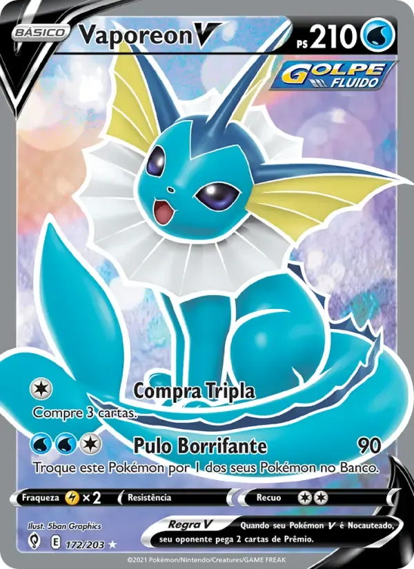 Vaporeon V — Céus em Evolução 172 Portuguese Pokémon card