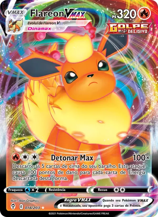 Flareon VMAX — Céus em Evolução 18 Portuguese Pokémon card
