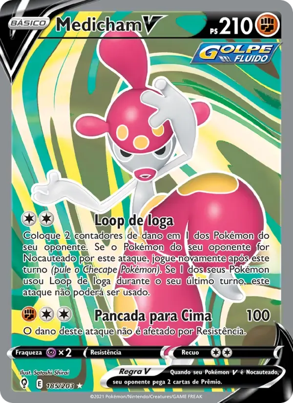 Medicham V — Céus em Evolução 185 Portuguese Pokémon card