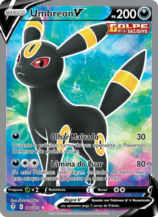 Umbreon V — Céus em Evolução 188 Portuguese Pokémon card