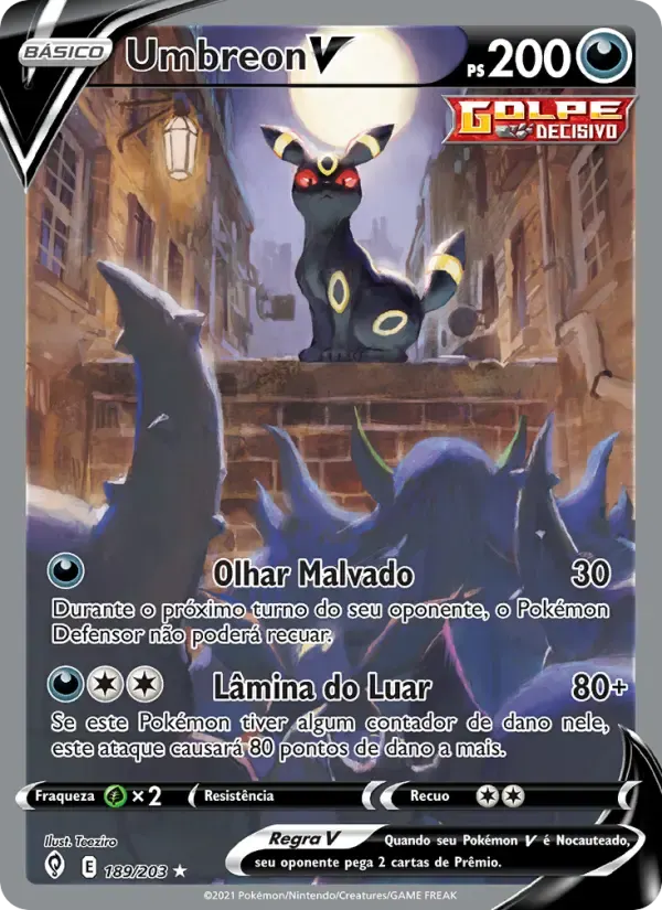 Umbreon V — Céus em Evolução 189 Portuguese Pokémon card