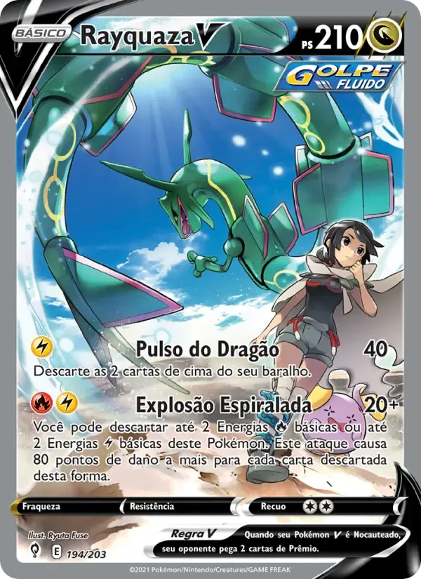 Rayquaza V — Céus em Evolução 194 Portuguese Pokémon card