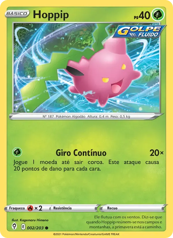 Hoppip — Céus em Evolução 2 Portuguese Pokémon card